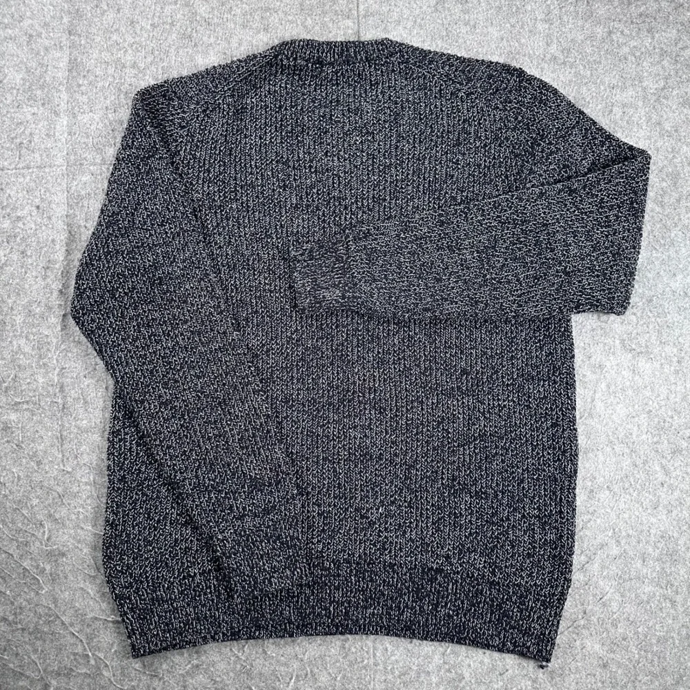 Uniqlo Mens XL Navy Blue Marled Chunky Knit Crew Neck Sweater 413061 - Picture 3 of 7